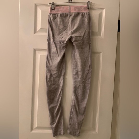 Pink Grey Gymshark Flex Workout Athletic Leggings Bootie - Picture 2 of 7